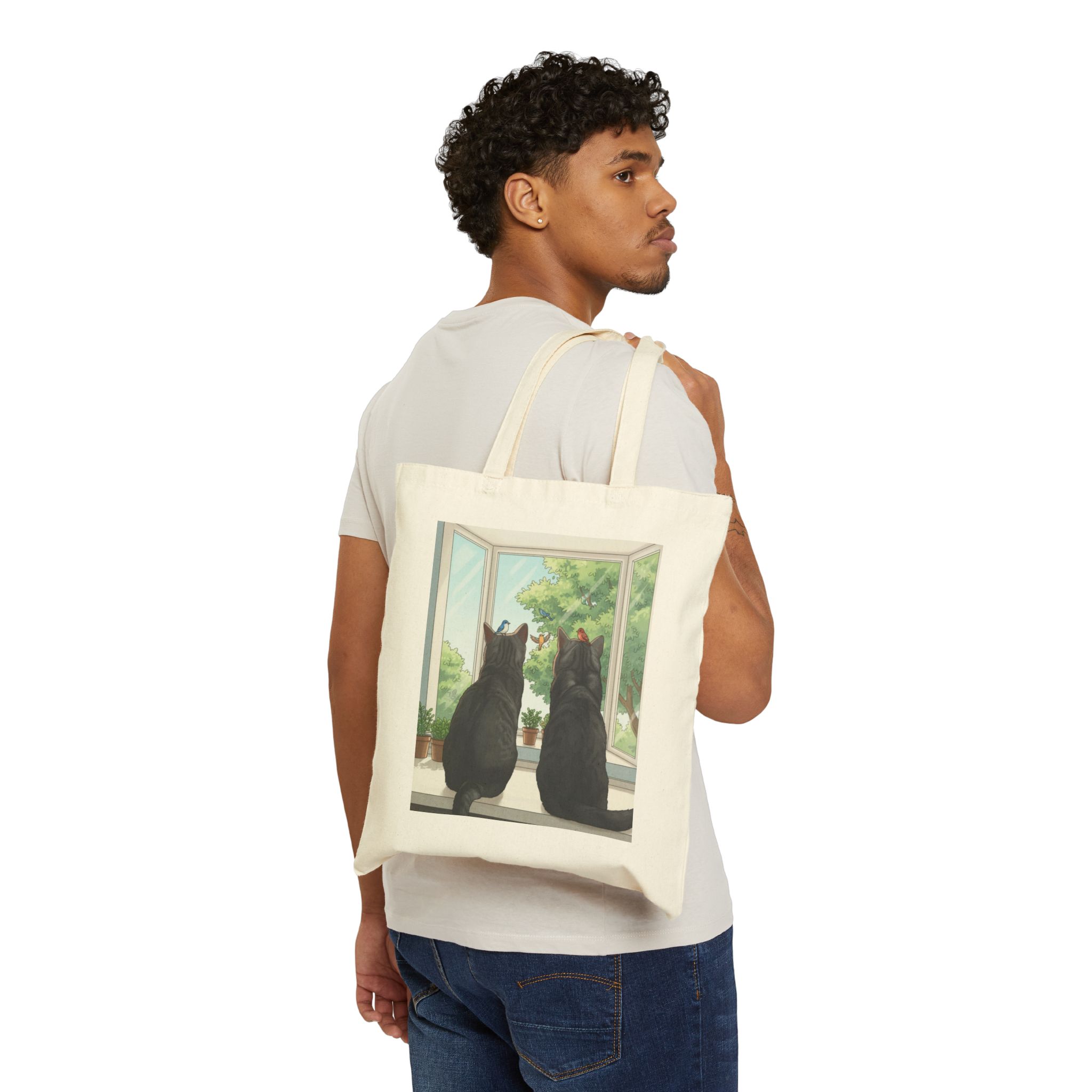 Window Watchers Cotton Canvas Tote Bag - Image 4
